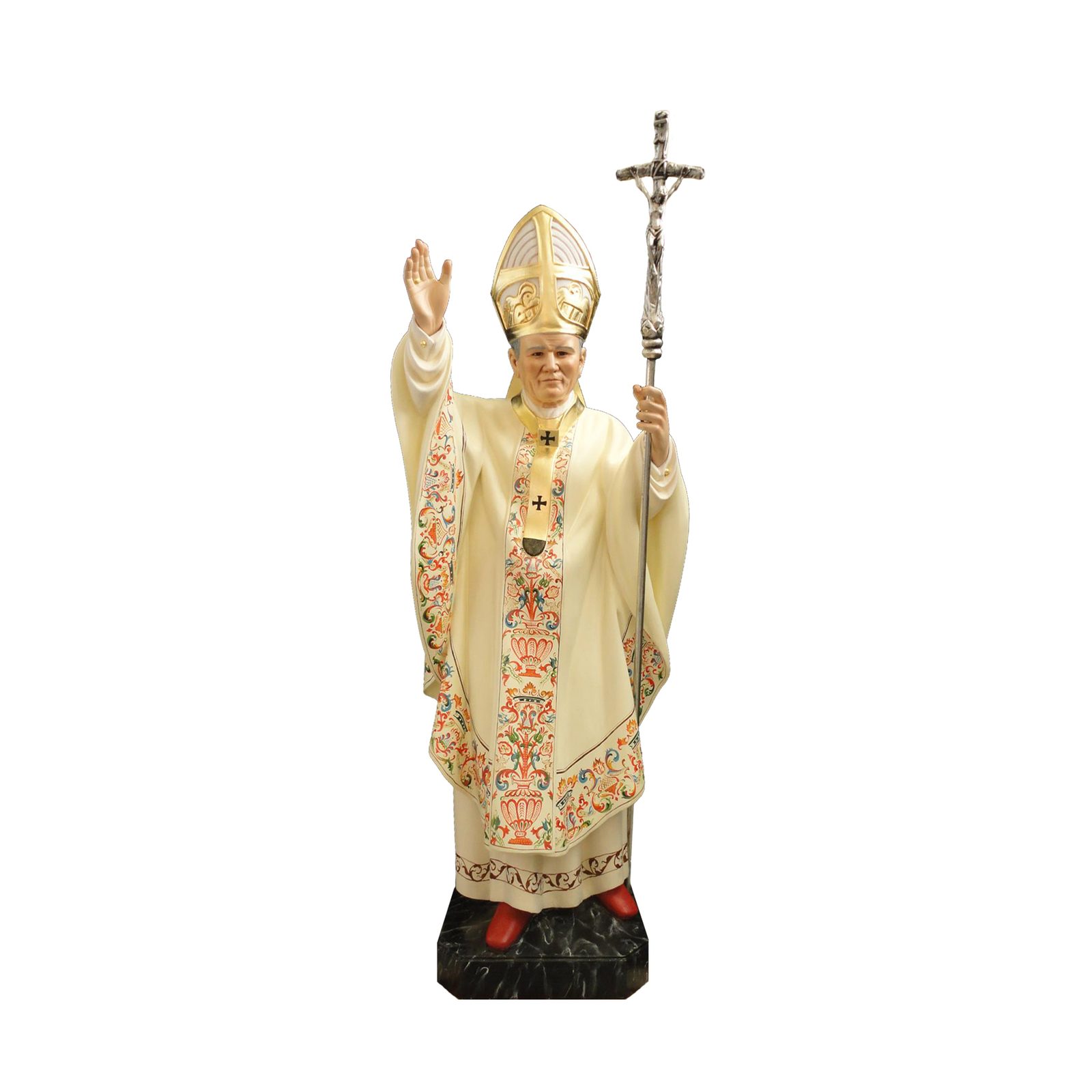 IC02STP553 彩绘木雕-教宗若望保禄二世(Pope John Paul II)-多尺寸 - 图片 1