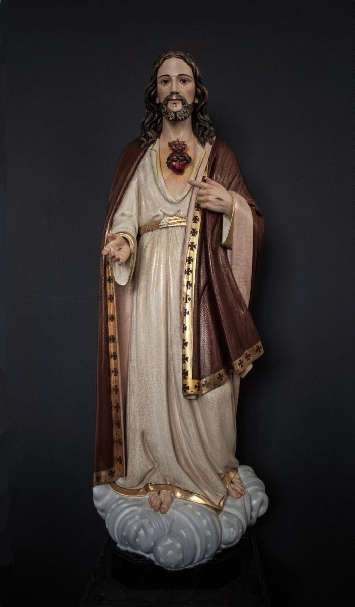彩绘木雕-耶稣圣心（Sacred Heart of Jesus）-多尺寸 - 图片 3