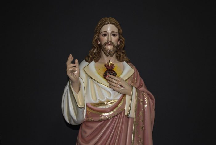 彩绘木雕-耶稣圣心（Sacred Heart of Jesus）-多尺寸 - 图片 2