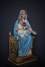 彩绘木雕-圣母圣心与圣婴耶稣（Sacred Heart of Mary with
  Baby Jesus）-多尺寸 - 图片 4