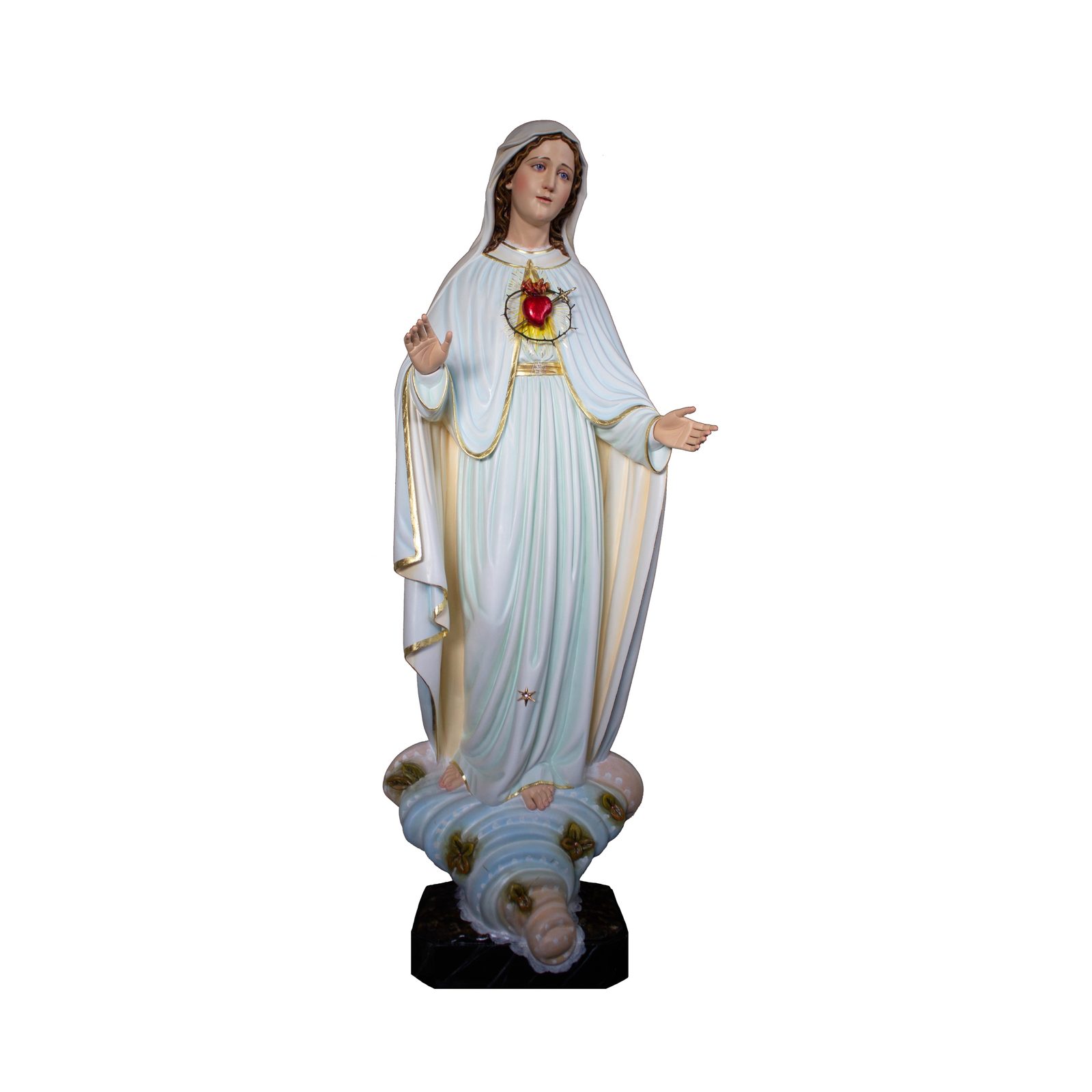 IC02STP051 彩绘木雕-圣母圣心(Sacred Heart of Mary)-多尺寸 - 图片 1