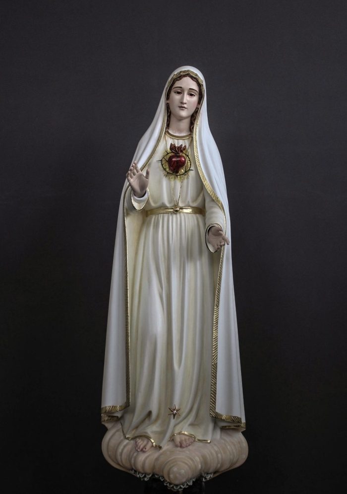 彩绘木雕-圣母圣心（Sacred Heart of Mary）-多尺寸 - 图片 2