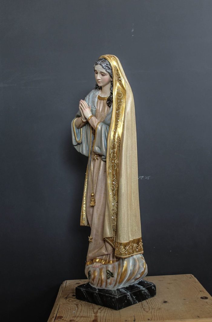 彩绘木雕-法蒂玛圣母（Our Lady of Fatima）-多尺寸 - 图片 3