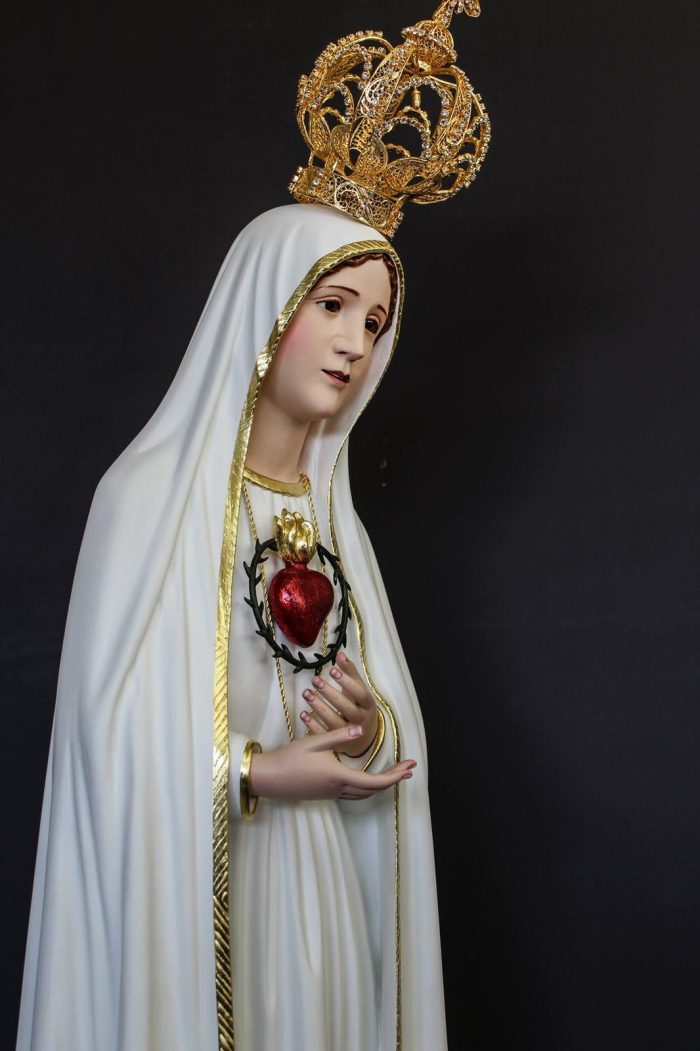 彩绘木雕-玛利亚圣心（Sacred Heart of Mary）-多尺寸 - 图片 2