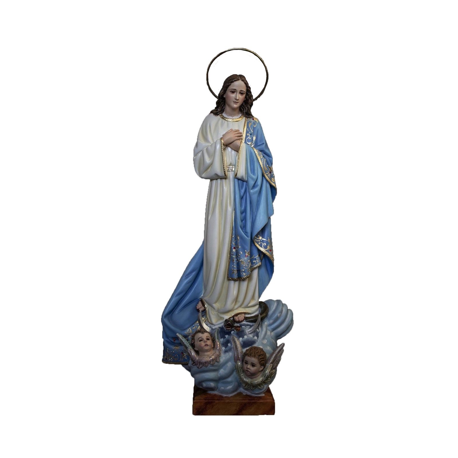 IC02STP103 彩绘木雕-圣母无染原罪(Our Lady of the Conception)-多尺寸 - 图片 1