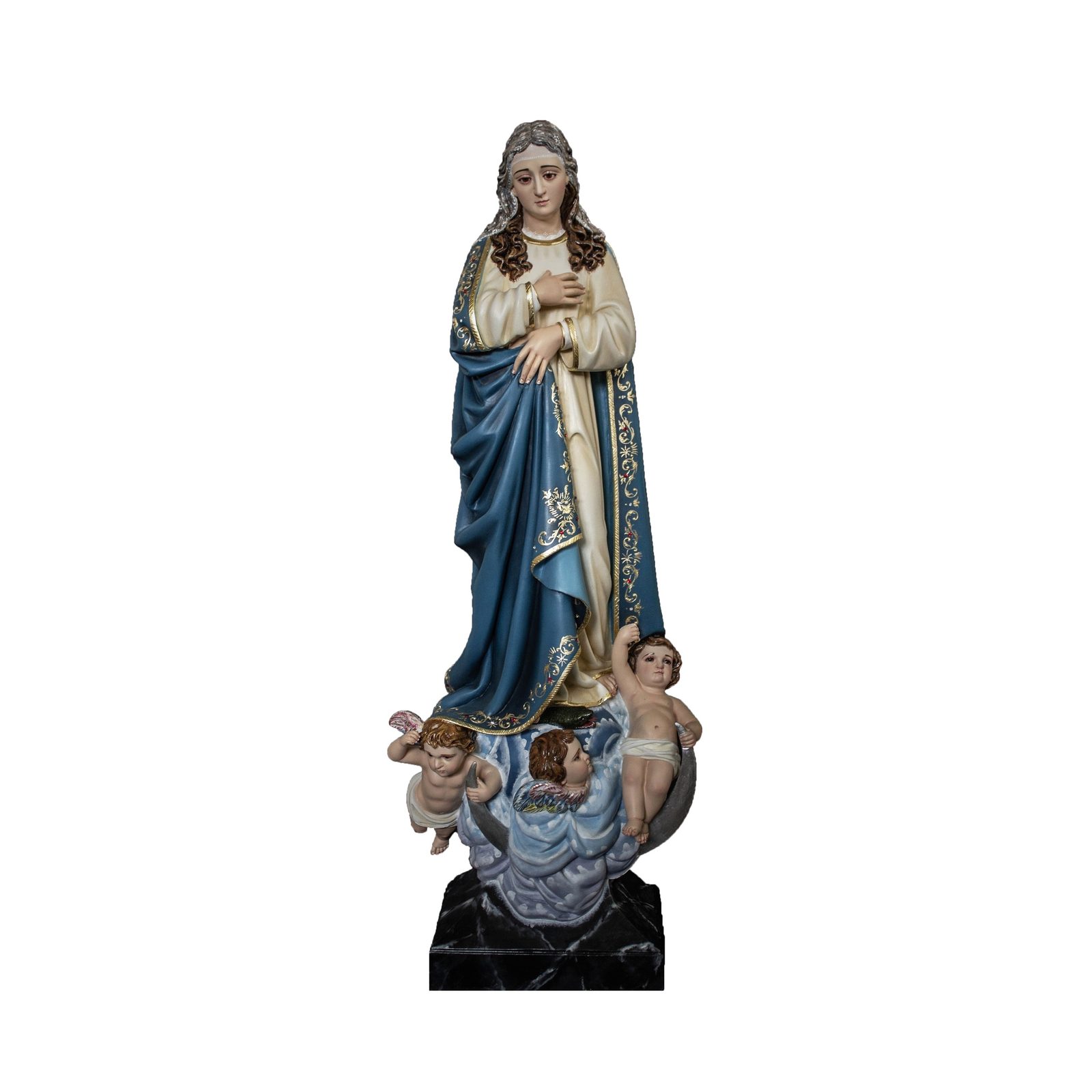 IC02STP111 彩绘木雕-圣母无染原罪(Our Lady of the Conception)-多尺寸 - 图片 1