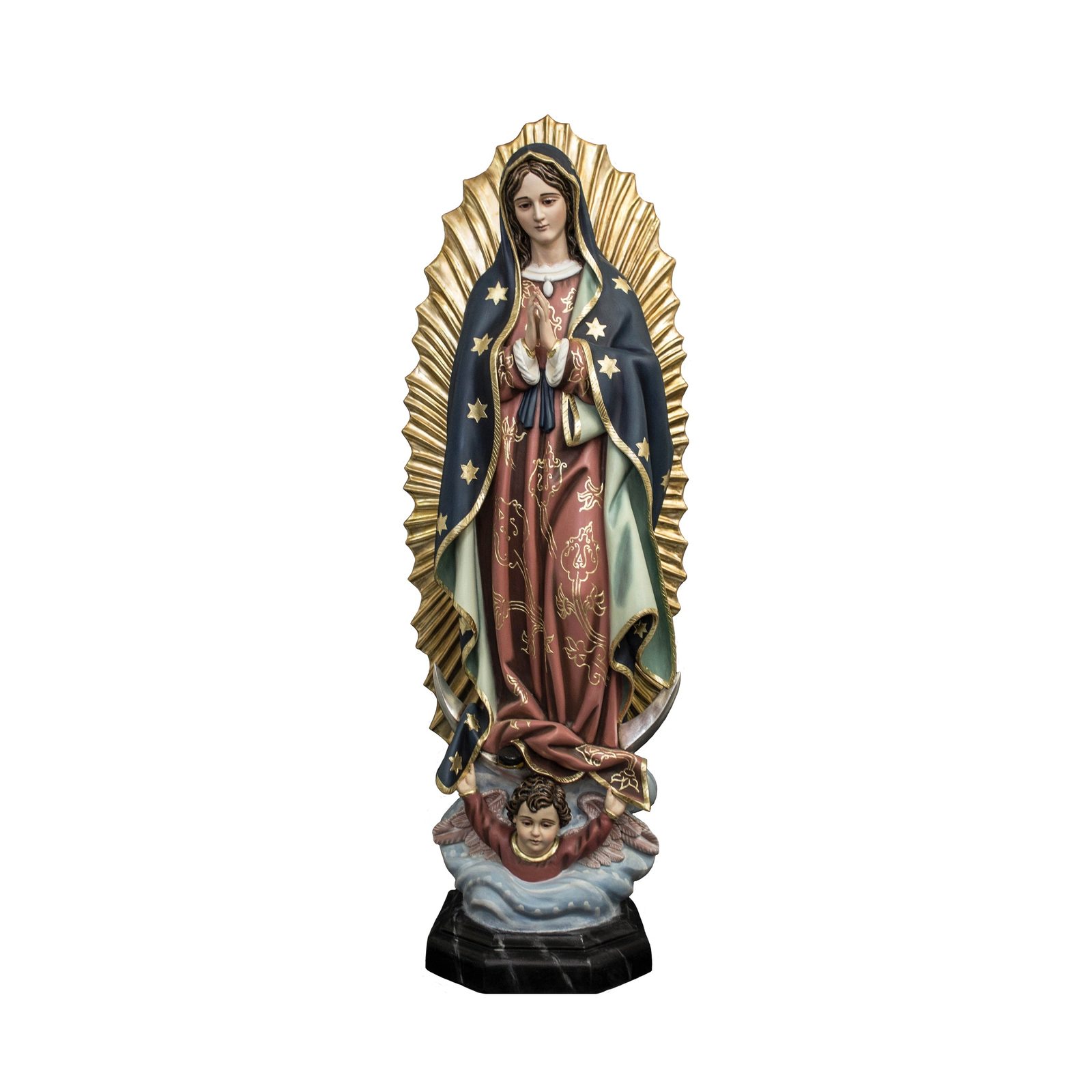 IC02STP136 彩绘木雕-瓜达卢佩圣母(Our Lady of Guadalupe)-多尺寸 - 图片 1