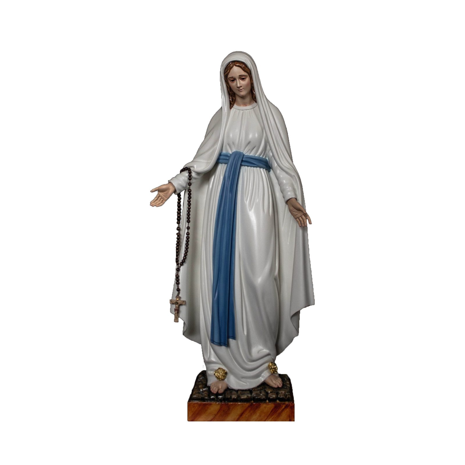 IC02STP155 彩绘木雕-露德圣母(Our Lady of Lourdes)-多尺寸 - 图片 1