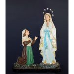 彩绘木雕-露德圣母与圣伯尔纳德（Our Lady of Lourdes with Saint Bernadette）-多尺寸