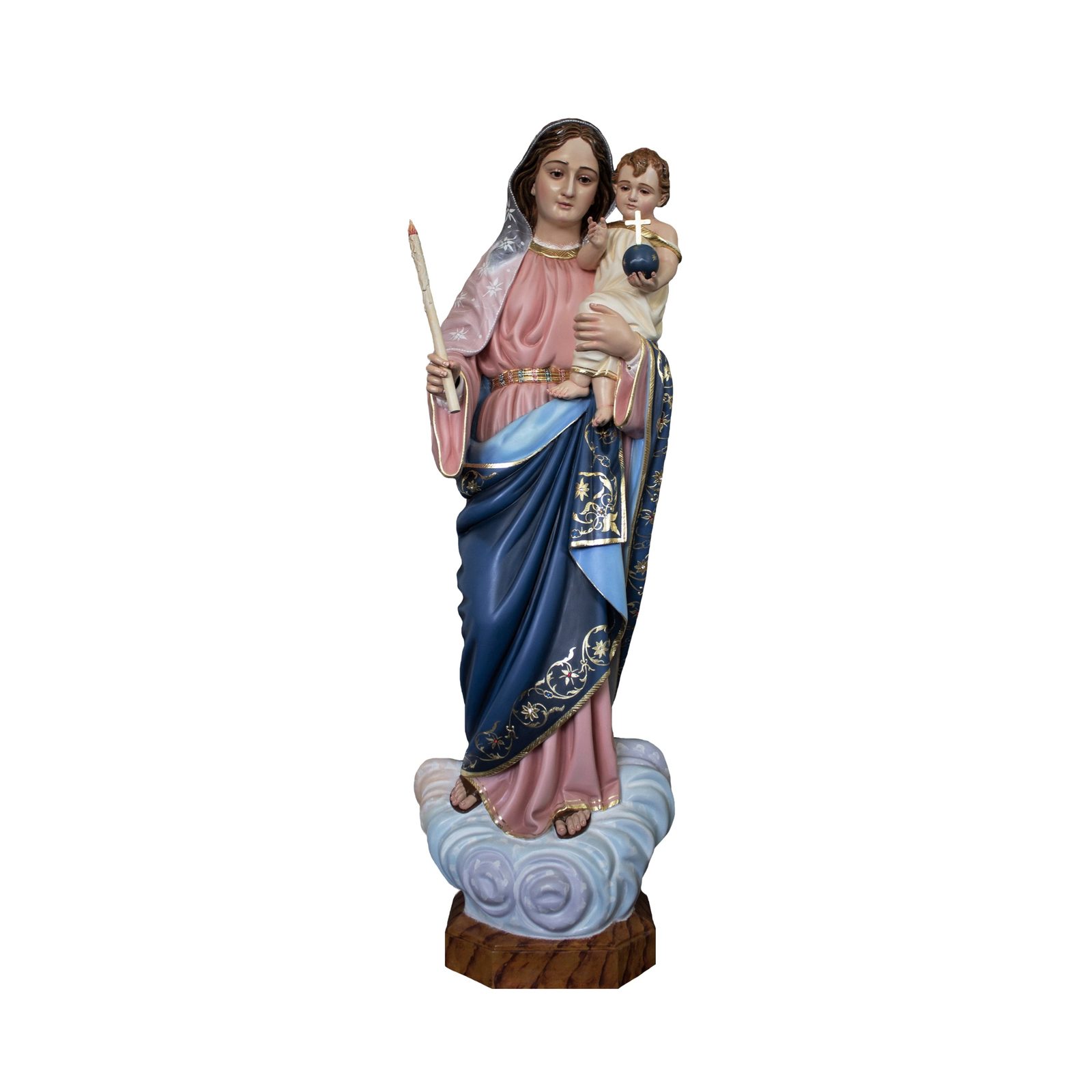 IC02STP161 彩绘木雕-光明圣母(Our Lady of Light)-多尺寸 - 图片 1