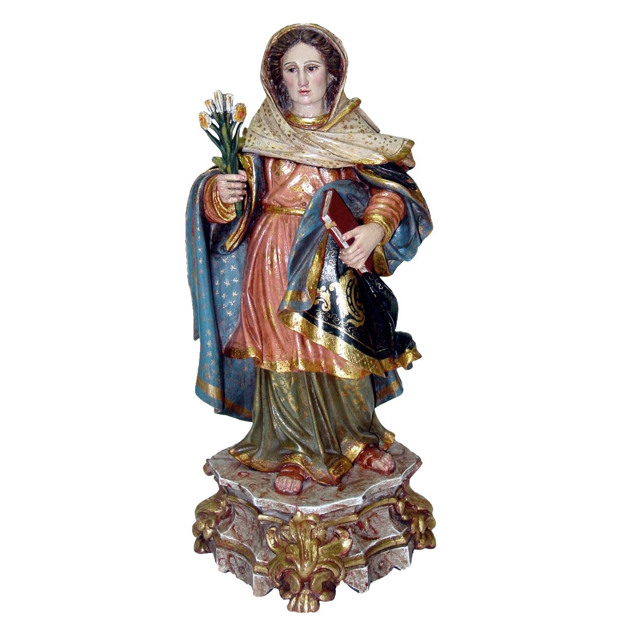 IC02STP222 彩绘木雕-圣亚纳(Saint Anne)-多尺寸 - 图片 1