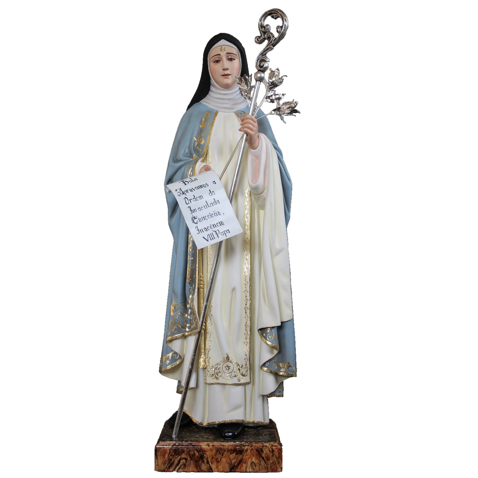 IC02STP238 彩绘木雕-圣贝娅特丽丝·达·席尔瓦(Saint Beatrice of Silva)-多尺寸 - 图片 1
