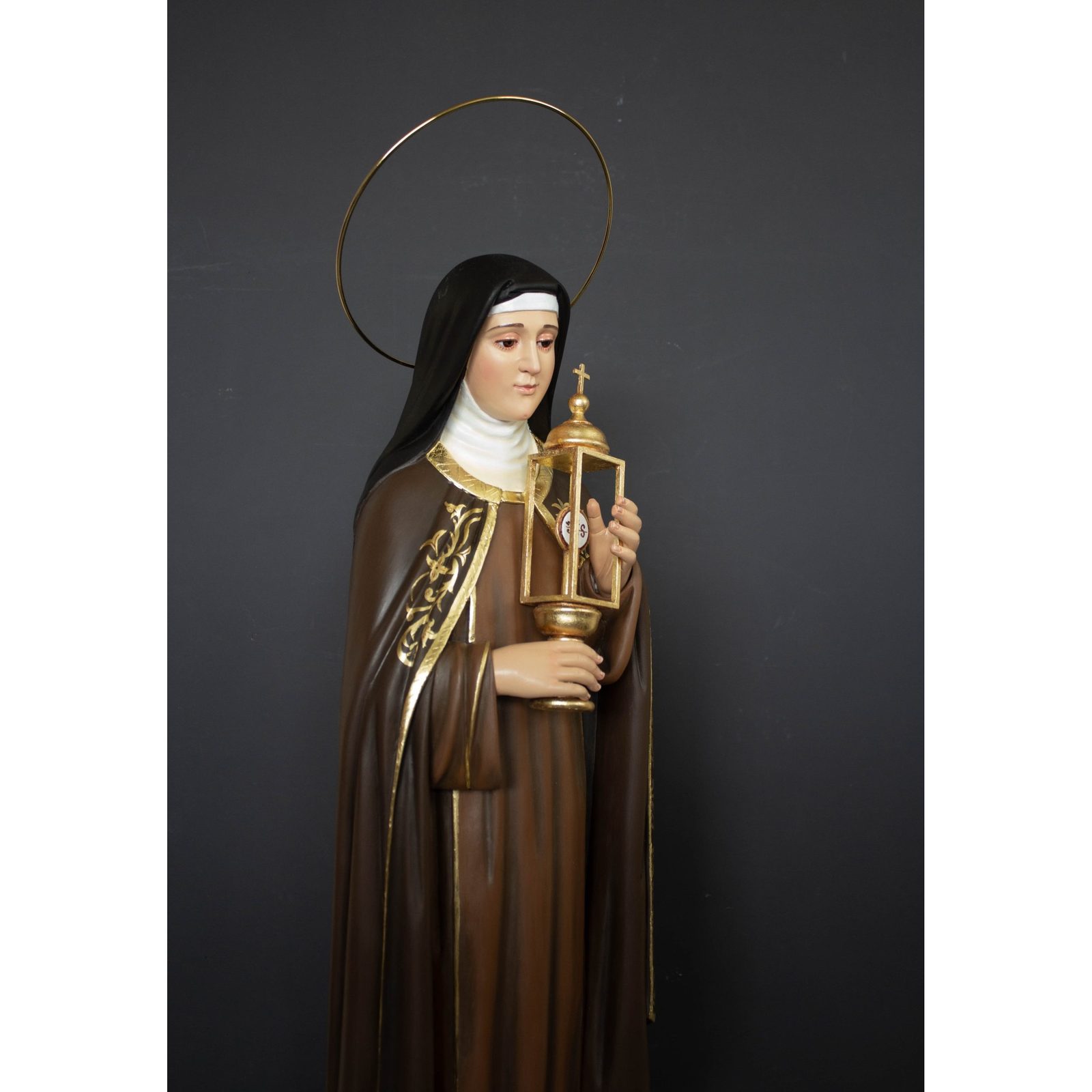 IC02STP247 彩绘木雕-圣嘉勒(Saint Clare)-多尺寸 - 图片 1