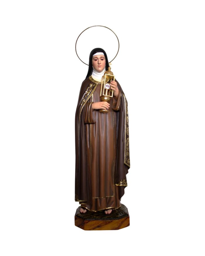 彩绘木雕-圣嘉勒（Saint Clare）-多尺寸 - 图片 2