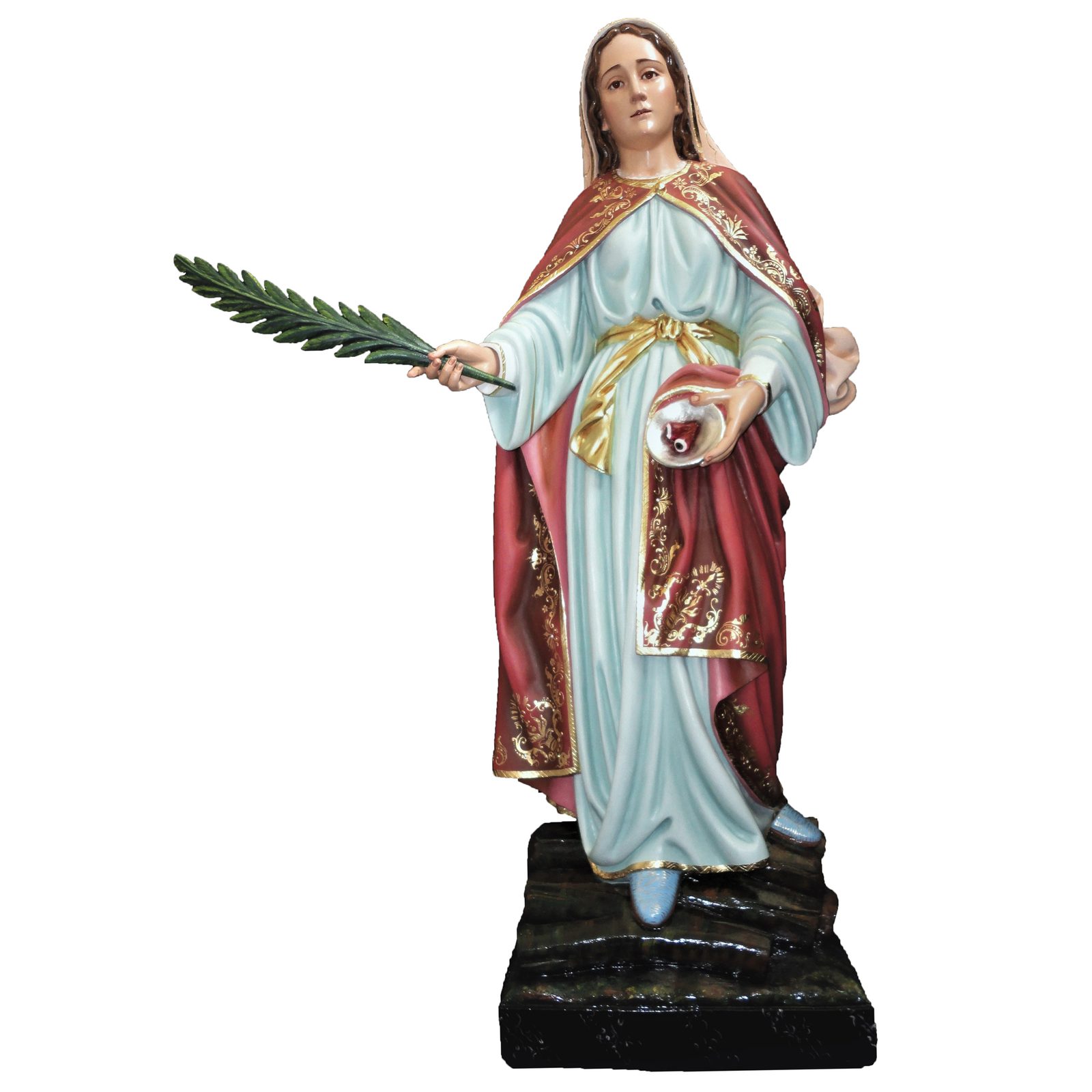 IC02STP273 彩绘木雕-圣露济亚(Saint Lucy)-多尺寸 - 图片 1