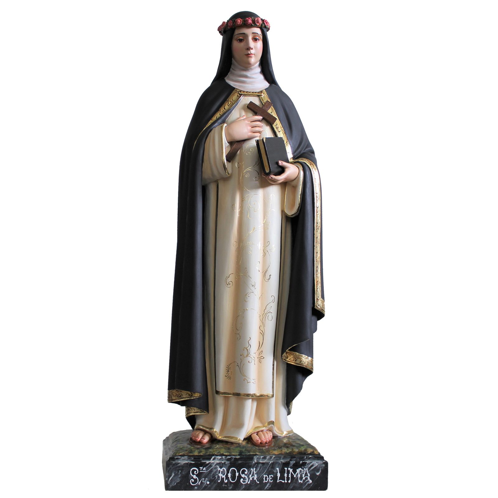 IC02STP292 彩绘木雕-圣·利马的罗莎(Saint Rose of Lima)-多尺寸 - 图片 1