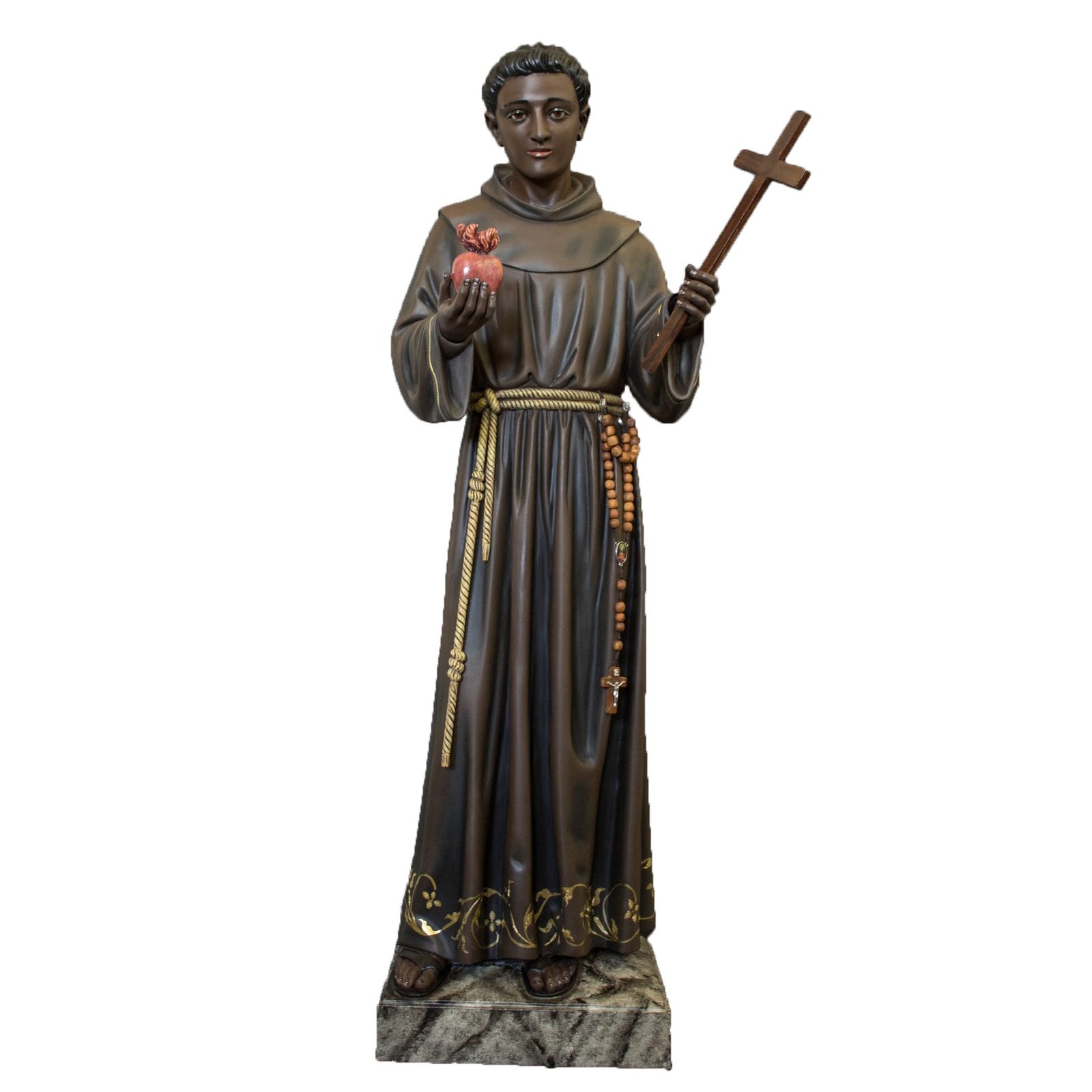 IC02STP338 彩绘木雕-圣·巴勒莫的本笃(Saint Benedict of Palermo)-多尺寸 - 图片 1