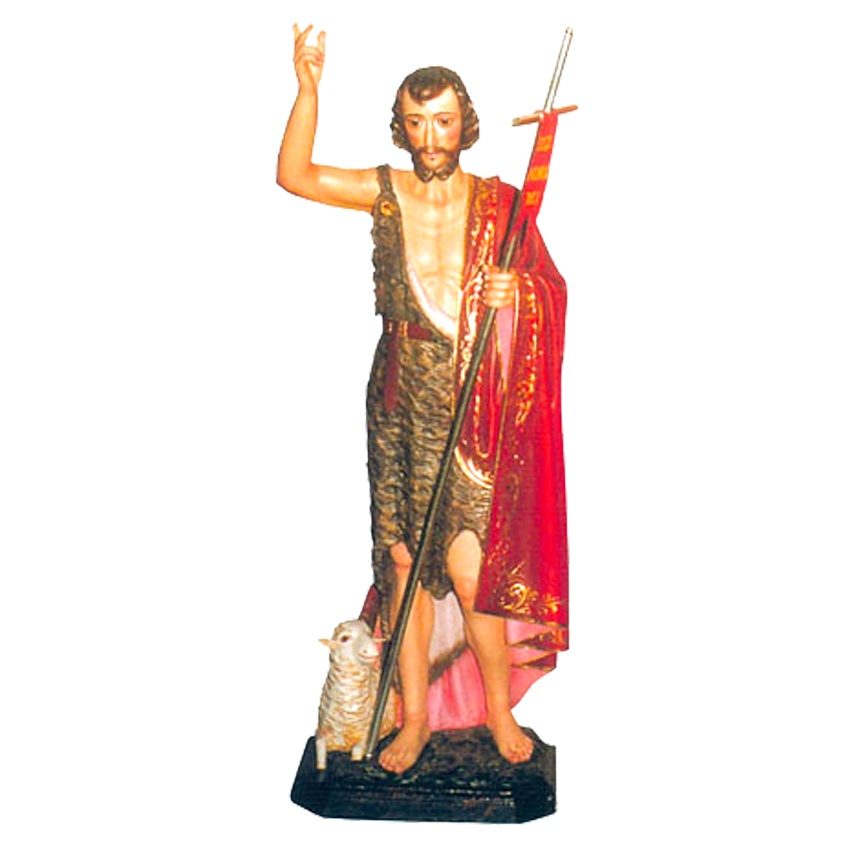 IC02STP390 彩绘木雕-圣若翰洗者(St. John the Baptist)-多尺寸 - 图片 1