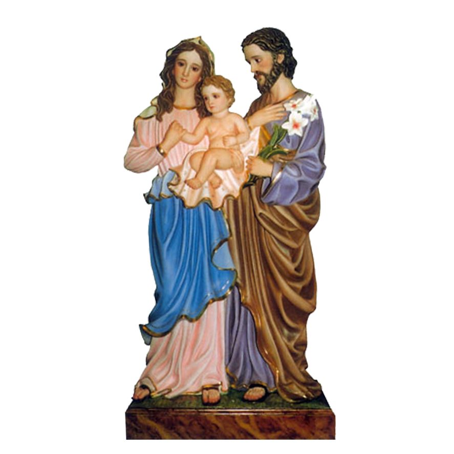 IC02STP527 彩绘木雕-圣家(Holy Family)-多尺寸 - 图片 1