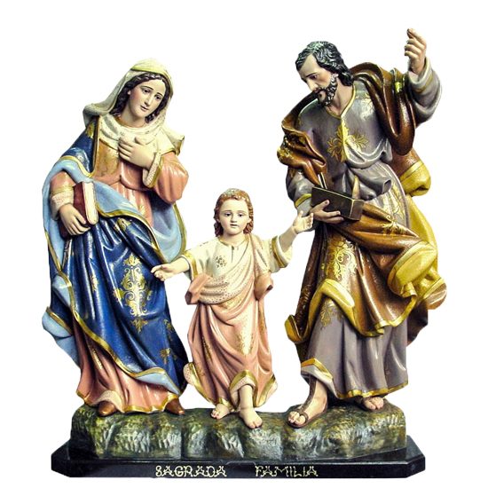 IC02STP528 彩绘木雕-圣家(Holy Family)-多尺寸 - 图片 1