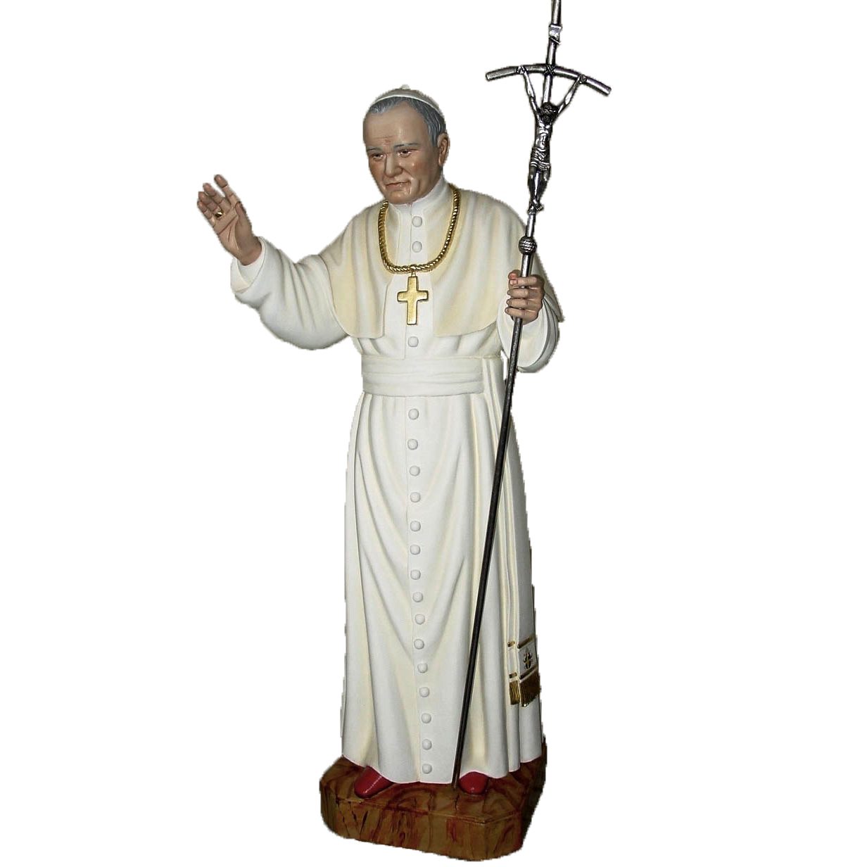 IC02STP549 彩绘木雕-教宗若望保禄二世(Pope John Paul II)-多尺寸 - 图片 1