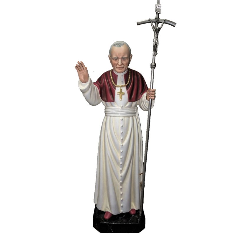 IC02STP550 彩绘木雕-教宗若望保禄二世(Pope John Paul II)-多尺寸 - 图片 1