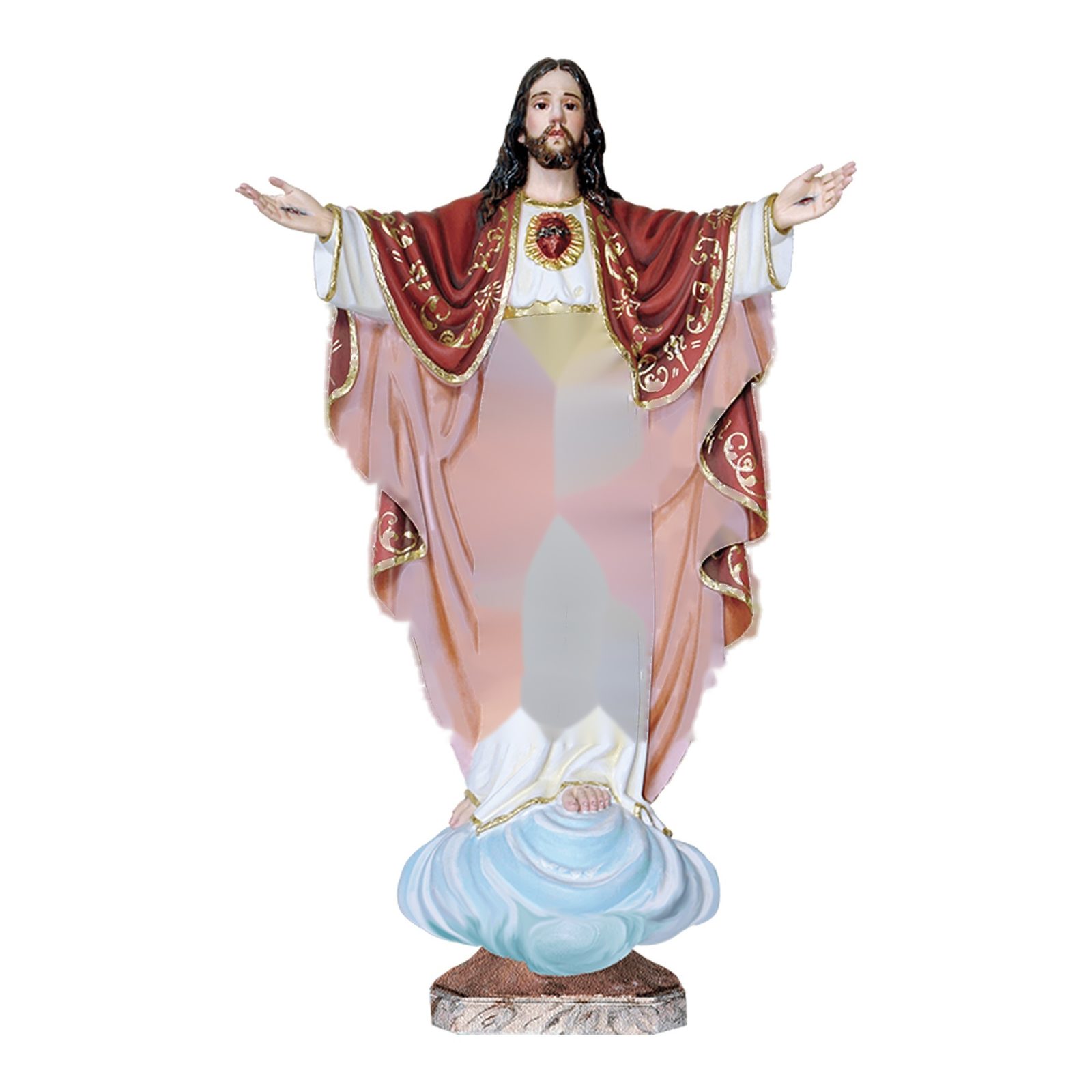 IC02STP621 彩绘木雕-耶稣圣心(Sacred Heart of Jesus)-多尺寸 - 图片 1