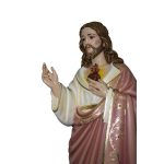 彩绘木雕-耶稣圣心（Sacred Heart of Jesus）-多尺寸