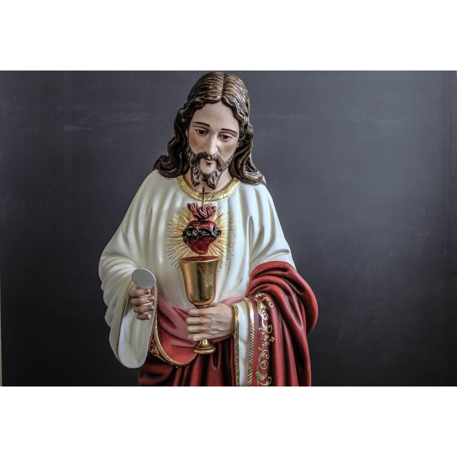 IC02STP628 彩绘木雕-耶稣圣心(Sacred Heart of Jesus)-多尺寸 - 图片 1
