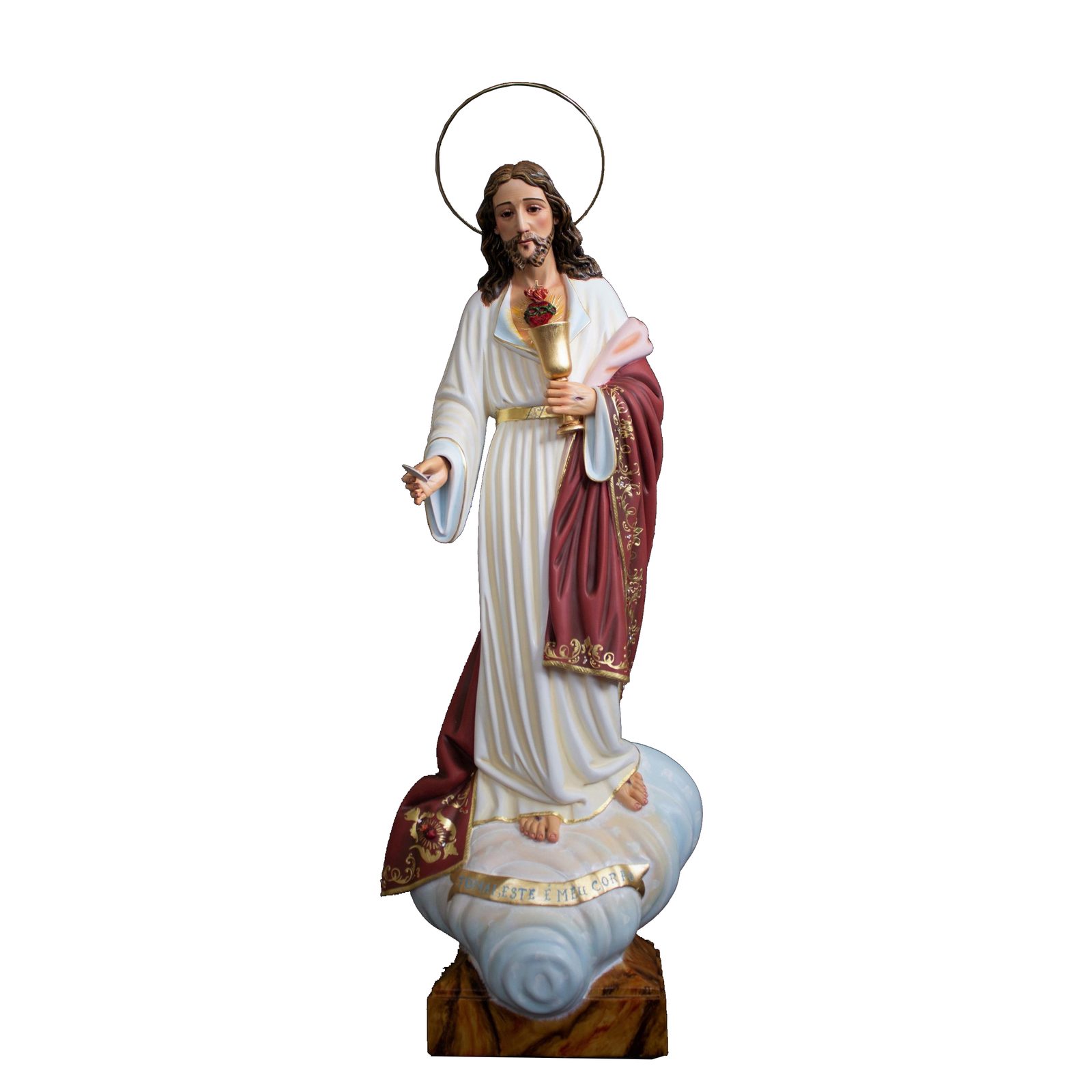 IC02STP632 彩绘木雕-耶稣圣心(Sacred Heart of Jesus)-多尺寸 - 图片 1