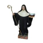 彩绘木雕-圣思嘉（Saint Scholastica）-多尺寸