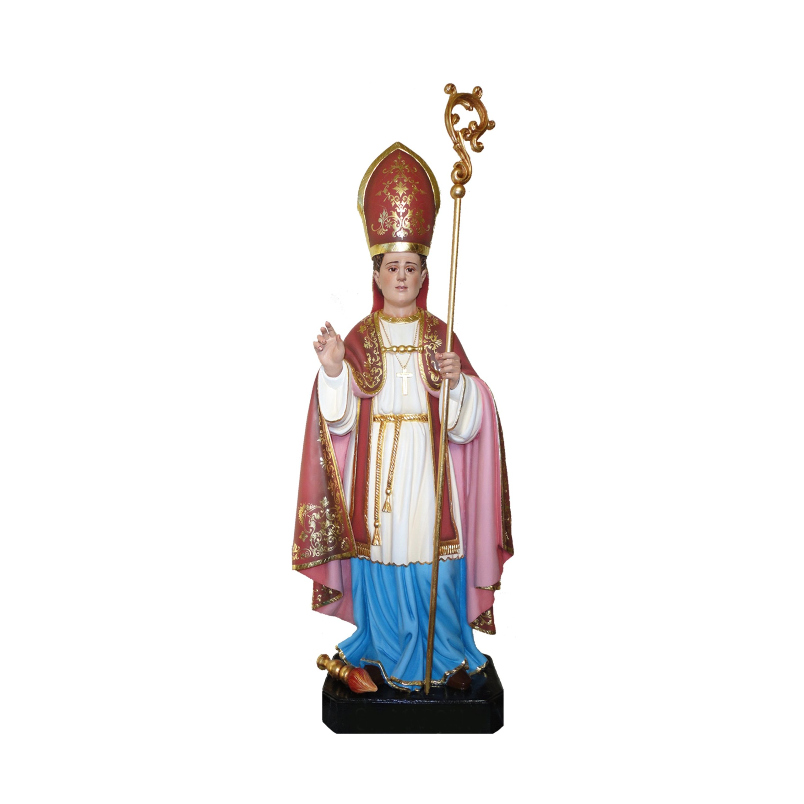 IC02STP312 彩绘木雕-圣安博(St. Ambrose)-多尺寸 - 图片 1