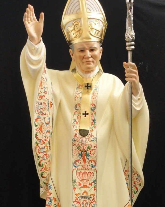 彩绘木雕-教宗若望保禄二世（Pope John Paul II）-多尺寸 - 图片 2
