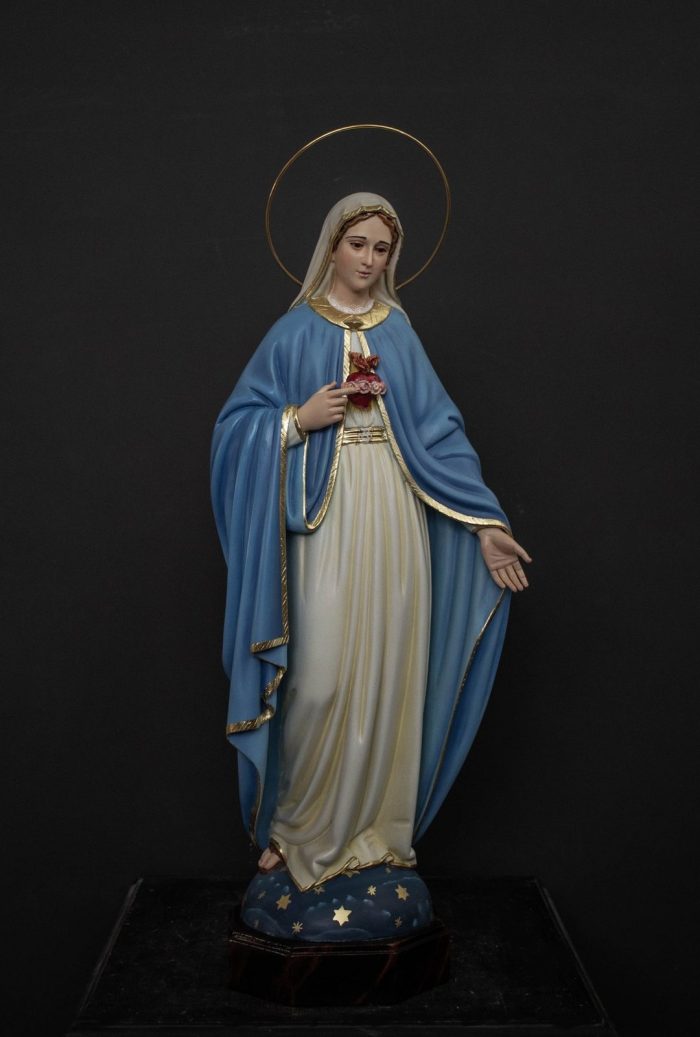 彩绘木雕-圣母圣心（Sacred
  Heart of Mary）-多尺寸 - 图片 2