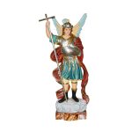 彩绘木雕-天使圣弥额尔（Angel St. Michael）-多尺寸