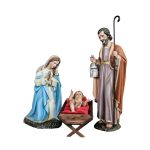 彩绘木雕-圣诞场景四件套（Nativity scene 4 pieces）-多尺寸