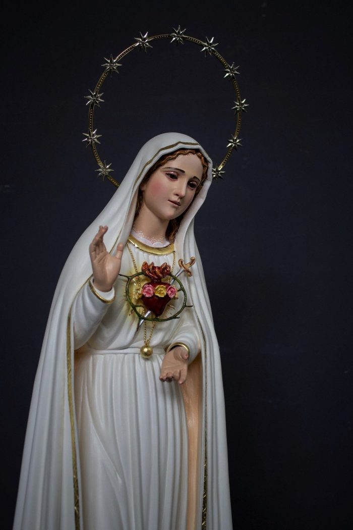彩绘木雕-圣母圣心（Sacred Heart of Mary）-多尺寸 - 图片 2