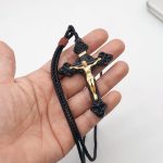 项链十字架-巴洛克式-黑檀木黄铜-7.5cm-礼盒装-绳子可调节至60cm - 图片 4