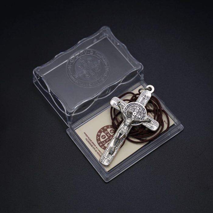 十字架项链-圣本笃-锌合金镀银-7.5x4.5cm - 图片 3