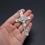 十字架项链-圣本笃-锌合金镀银-7.5x4.5cm - 图片 4