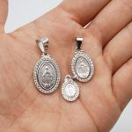 圣牌-显灵圣母-银制-镶钻-银制-1.3/1.8/2.2cm - 图片 3