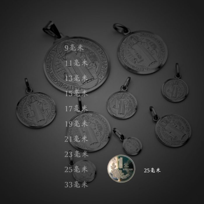 圣本笃圣牌-925银-0.9 / 1.1 / 1.3 / 1.5 / 1.7 / 1.9 / 2.1 / 2.5 / 3.3cm｜9mm - 图片 3