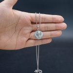 法国银圣牌- 合掌祈祷圣母玛利亚 -  925银 - 1.8cm-送钛钢链 - 图片 4