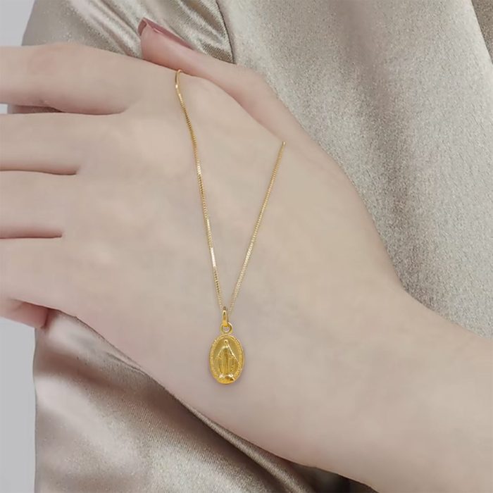 吊坠项链-显灵圣母-18K金-0.9/1.3/1.7cm-不含链 - 图片 6