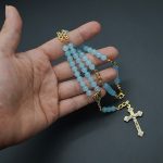玫瑰念珠-浅蓝水晶玉髓-婚约款-6mm - 图片 3