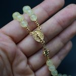 玫瑰念珠-浅黄水晶玉髓-十字架款-6mm - 图片 3