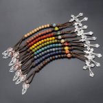 一端念珠-合掌圣母-绳编-陶瓷花釉圆珠-蓝色-8mm - 图片 3