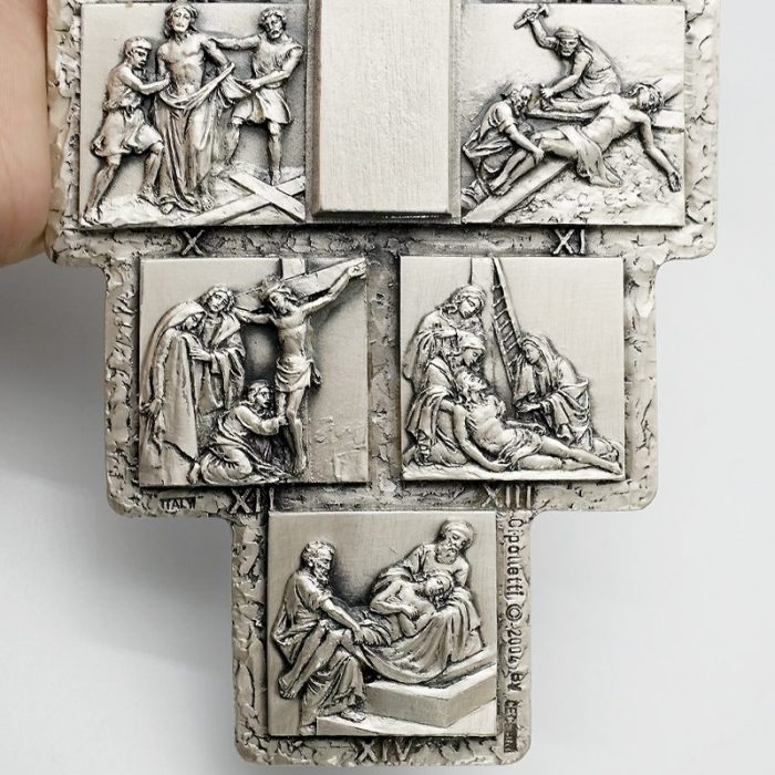 十字架摆件-苦路-锌合金-银色-27.5x15cm - 图片 7