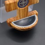 挂式圣水池-圣本笃-橄榄木十字架-珐琅-13x9.2cm - 图片 7