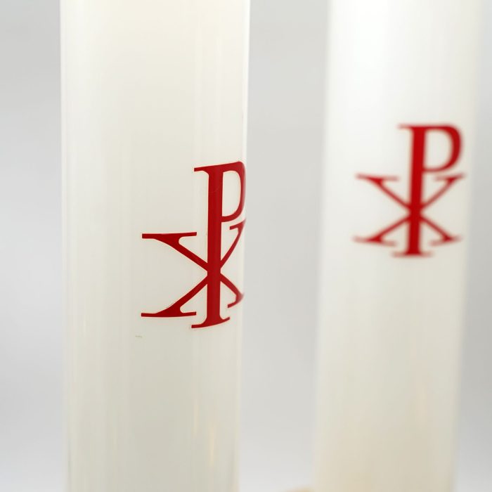 手工白玉酥油灯-PX和平-一体玻璃底座款-高31cm/33cm一对 - 图片 3